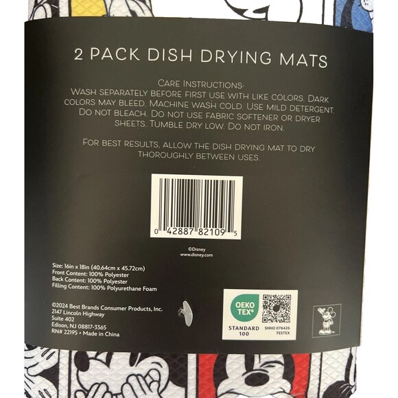 Disney Mickey Mouse and Friends 2 Pack Kitchen Dish Drying Mat New Home Gift - Picture 8 of 8